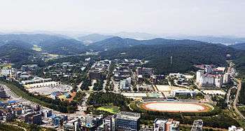 Aerial view of Gajwa campus.