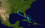 Track of the tropical storm