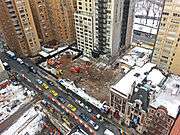 Excavated construction site of 220 Central Park South in late December 2013.