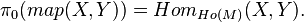 \pi_0 (map(X, Y)) = Hom_{Ho(M)}(X, Y).