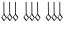 three groups of three minims