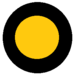 A two toned circular organisational symbol