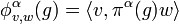 \phi^\alpha_{v,w}(g)=\langle v,\pi^\alpha(g)w\rangle 