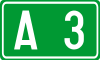 Serbian motorway A3 shield