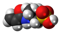 Space-filling model of the AMPS molecule