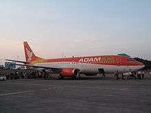 A A Adam Air 737 at parking