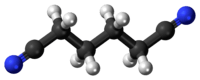 Ball-and-stick model of the adiponitrile molecule