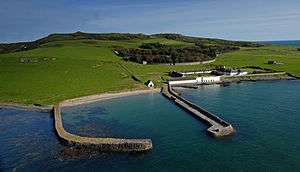 Lambay aerial shot west coast