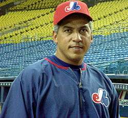 Close-up view of Galarraga as he poses.