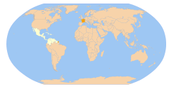 Map indicating ACS members (white).