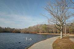 View of Belmont Lake.