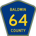 Baldwin County Road 64 route marker