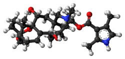 Ball and stick model of batrachotoxin