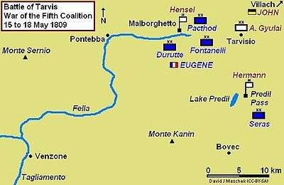 Battle of Tarvis showing the Malborghetto and Predil Forts