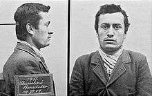 Benito Mussolini mugshot from 1903