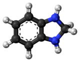 Ball-and-stick model of the benzimidazoline molecule