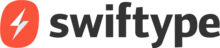 Black text and red icon edition of the full Swiftype logo