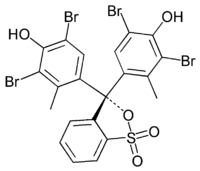 Skeletal formula of bromocresol green in cyclic form