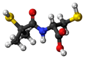 Ball-and-stick model of the bucillamine molecule