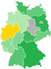 A coloured map of the states of Germany