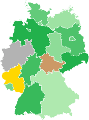 A coloured map of the states of Germany