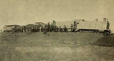 Derailed armoured CGR 3rd Class 4-4-0 1889 at Kraaipan