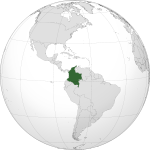 Map showing Colombia