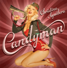 Cover artwork of "Candyman": a picture of Aguilera holding a loudspeaker