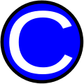 Blue circle with letter C