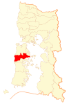 Map of the Dalcahue commune in the Los Lagos Region