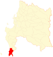 Map of the Tirúa commune in the Biobío Region