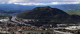 Conejo Grade cuts through the Conejo Hills (the Conejo Mountains).