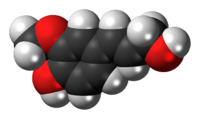 Space-filling model of the coniferyl alcohol molecule