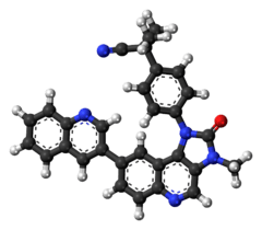 Ball-and-stick model of the BEZ235 molecule