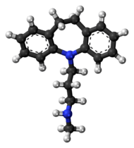 Ball-and-stick model of the desipramine molecule