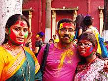 Dol Khela after the end of Basanto Utsav at Jorasanko Thakurbari.