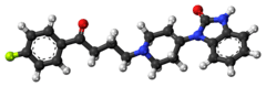 Ball-and-stick model of droperidol