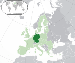 Map showing Germany in Europe