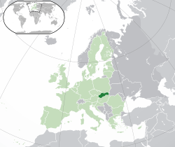 Map showing Slovakia in Europe