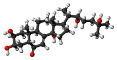 Ball-and-stick model of the ecdysone molecule