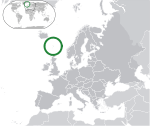 Map showing the Faroe Islands in Europe