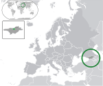 Map showing South Ossetia in Europe