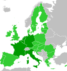 Founding member states illustrated by dark shade