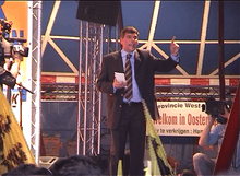 Filip Dewinter speaking at the Vlaams Blok party congress on 6 June 2004