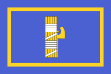 Mussolini's personal standard a gold fasces on blue flag