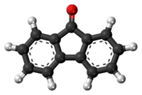 Ball-and-stick model of the fluorenone molecule