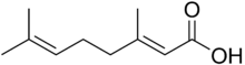 Skeletal formula of geranic acid