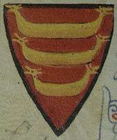 Mid-thirteenth-century depiction of Hákon Hákonarson's coat of arms, from Chronica Majora by Matthew Paris.