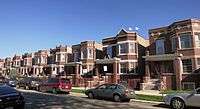 A series of 2-story brick multi unit homes located on Keystone near Palmer.