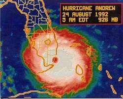 Satellite image of Hurricane Andrew